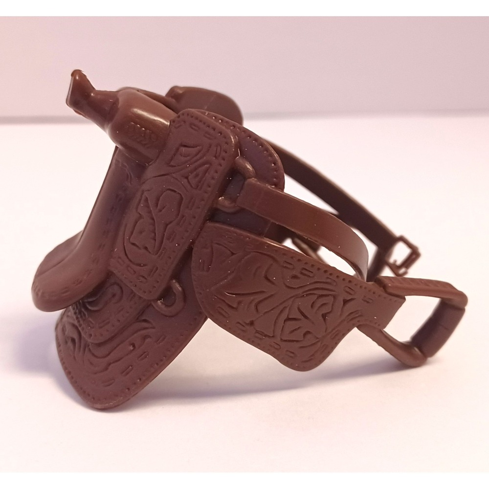 Vintage Breyer Reeves Brown Plastic Western Toy Saddle Snap Cinch Horse Acc.